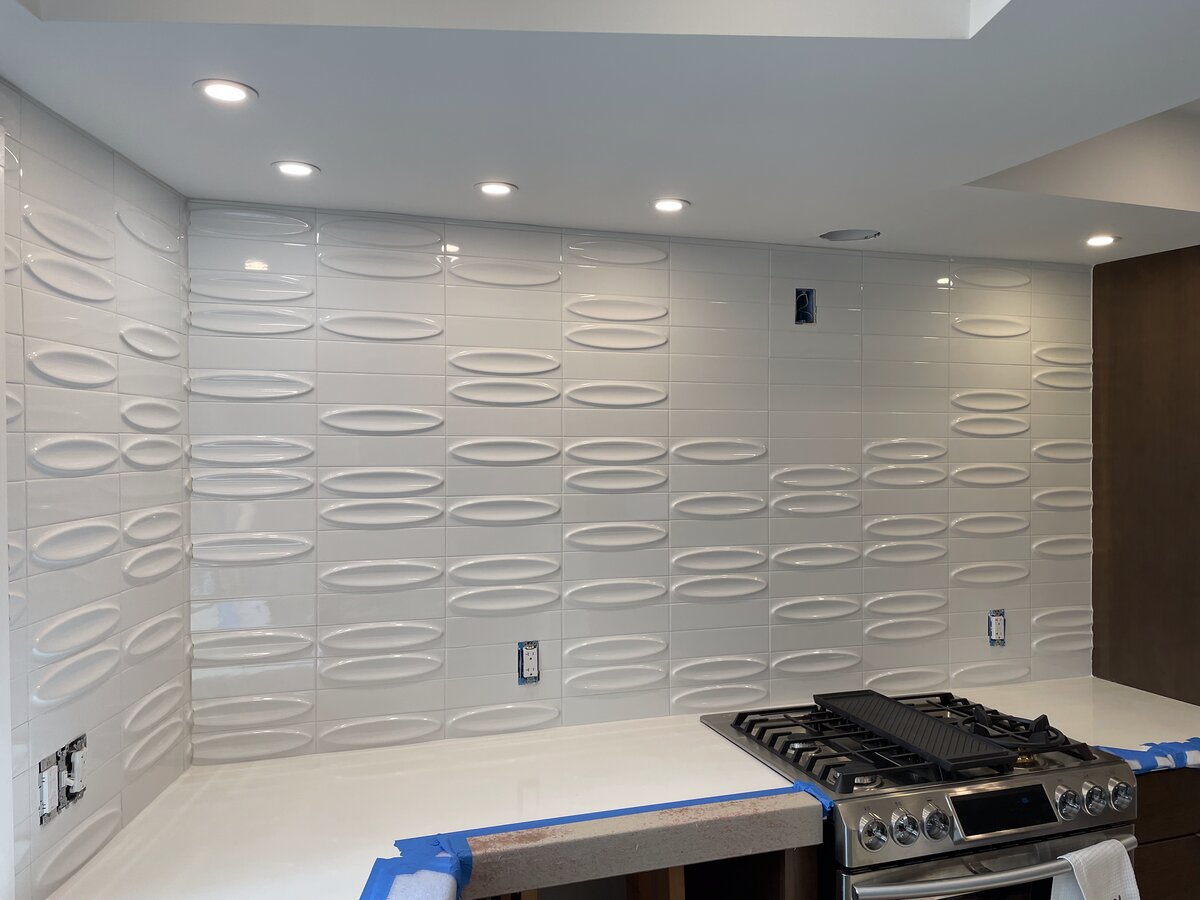 Custom tile backsplash by Peter's Tile