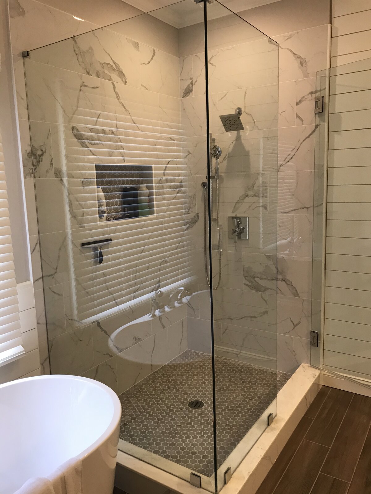 Bathroom tile installation by Peter's Tile