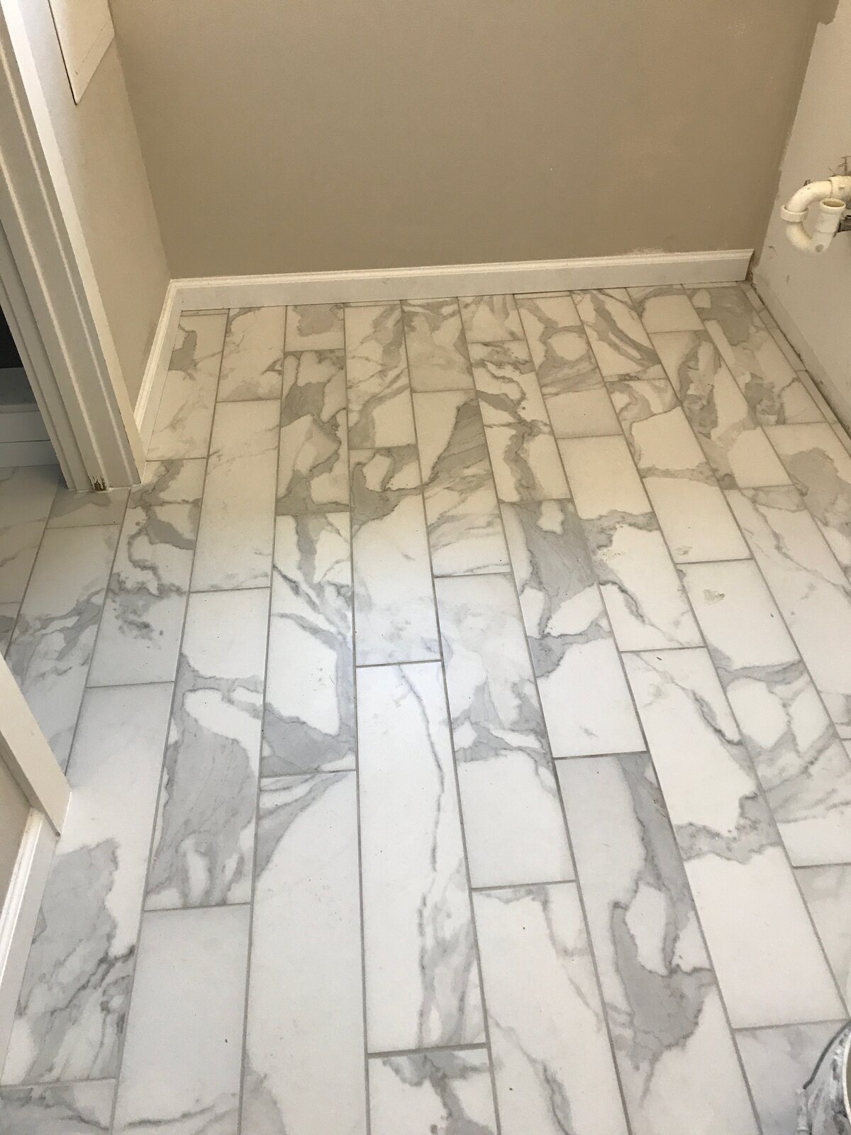 Tile floor installation by Peter's Tile