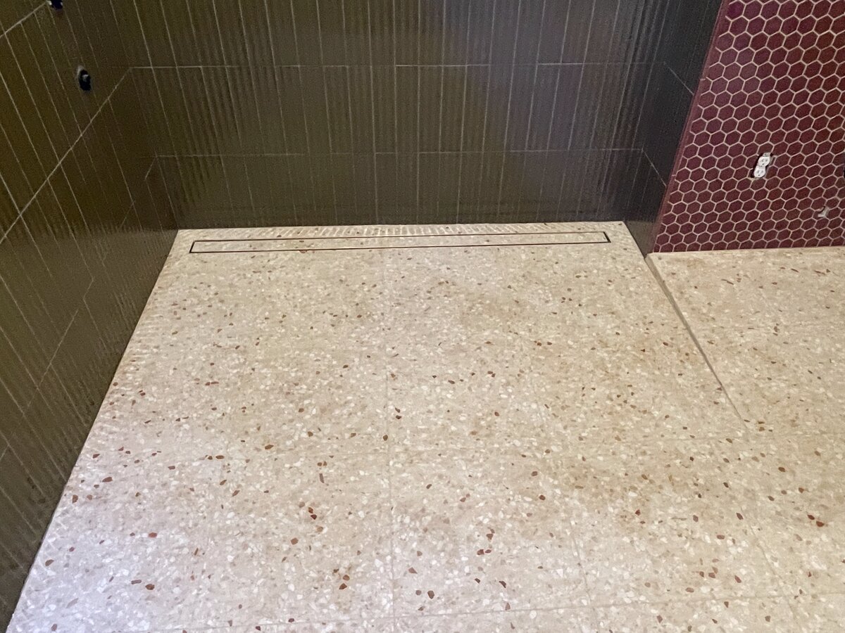 Tile floor installation by Peter's Tile