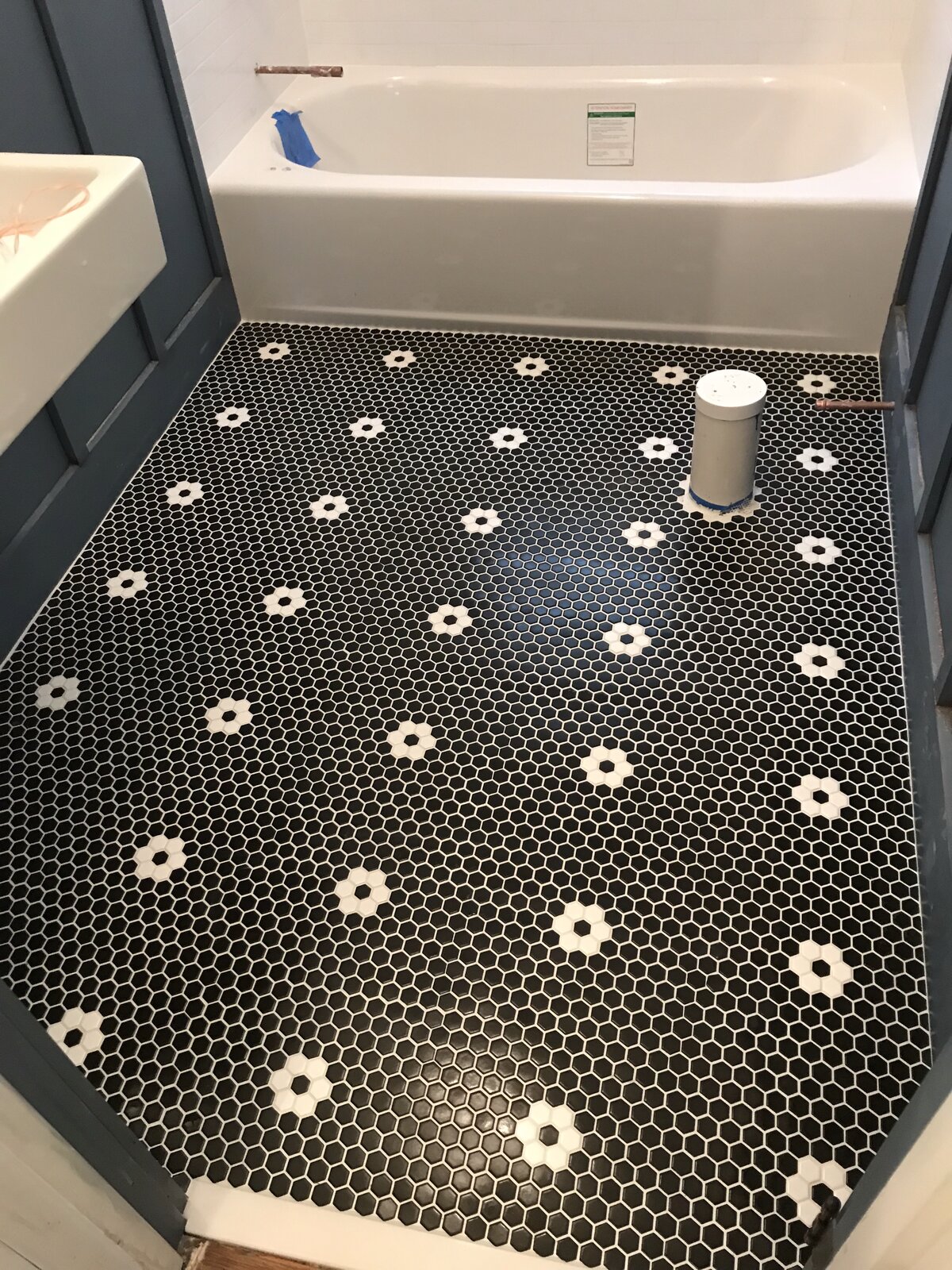 Tile floor installation by Peter's Tile